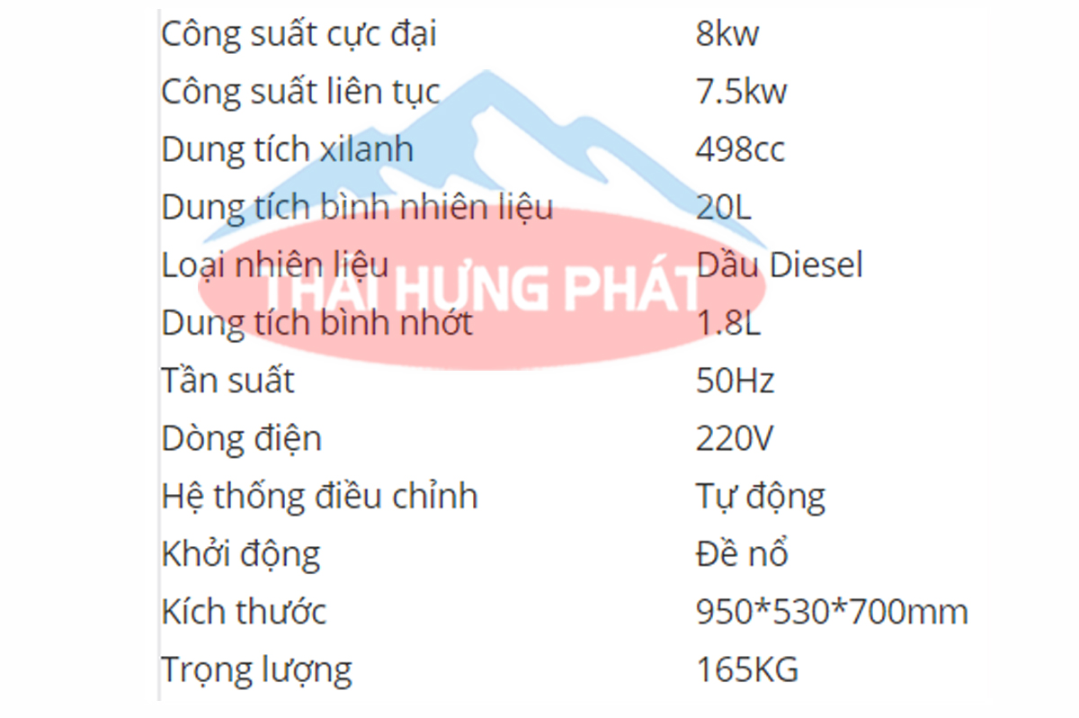 Máy Phát Điện Chạy Dầu Vinafarm 9500P1 (8kW)