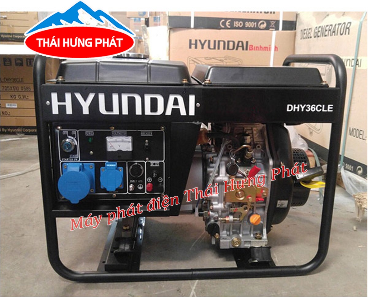 Máy phát điện chạy dầu Hyundai DHY36CLE (2.7kVA – 3kVA)