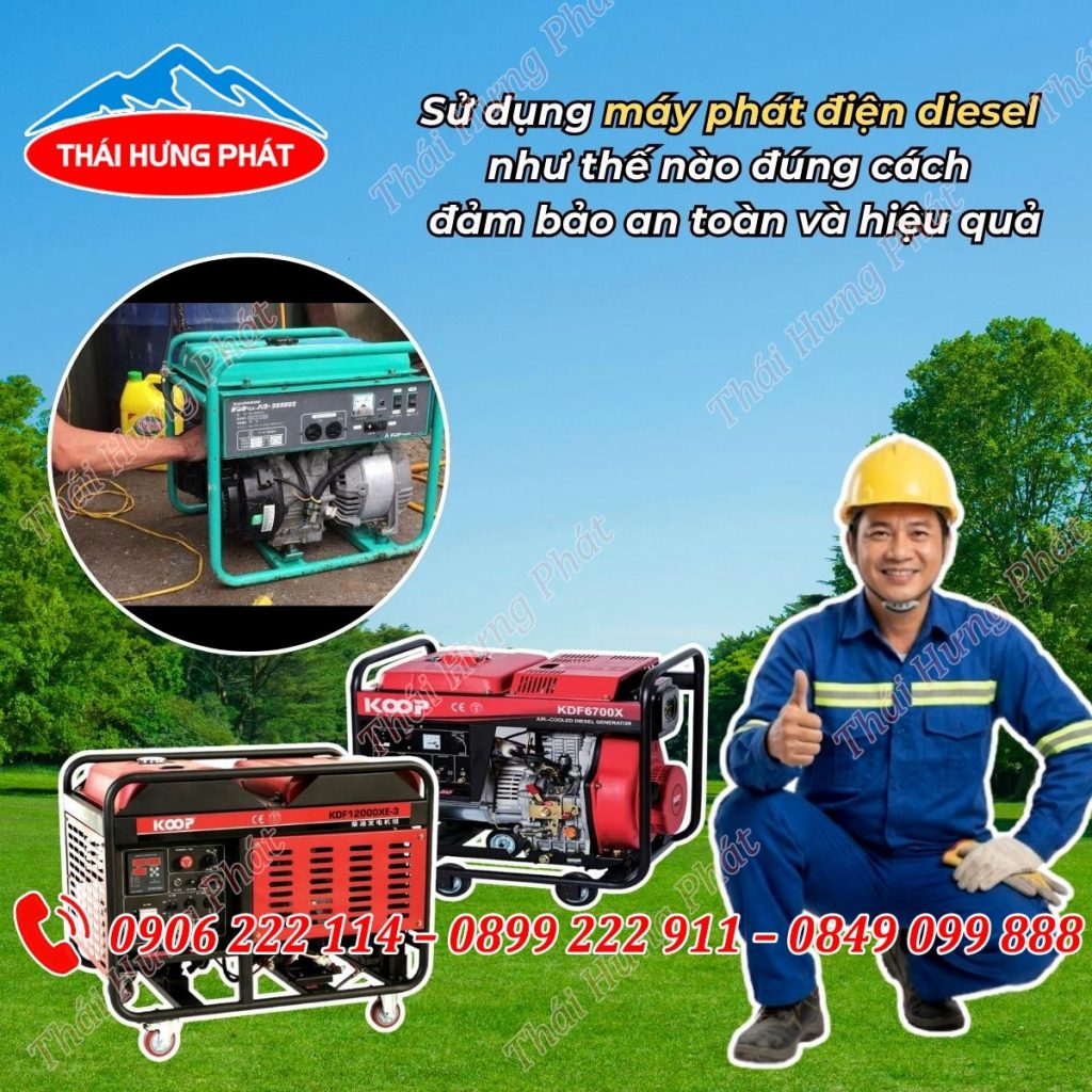 Hướng dẫn sử dụng máy phát điện diesel đúng cách và an toàn