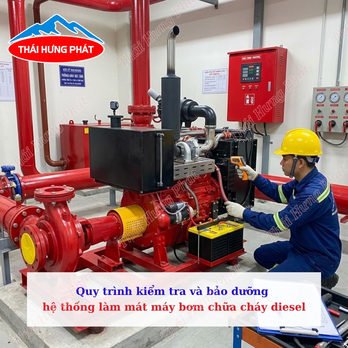 Quy trình kiểm tra và bảo dưỡng hệ thống làm mát máy bơm chữa cháy diesel